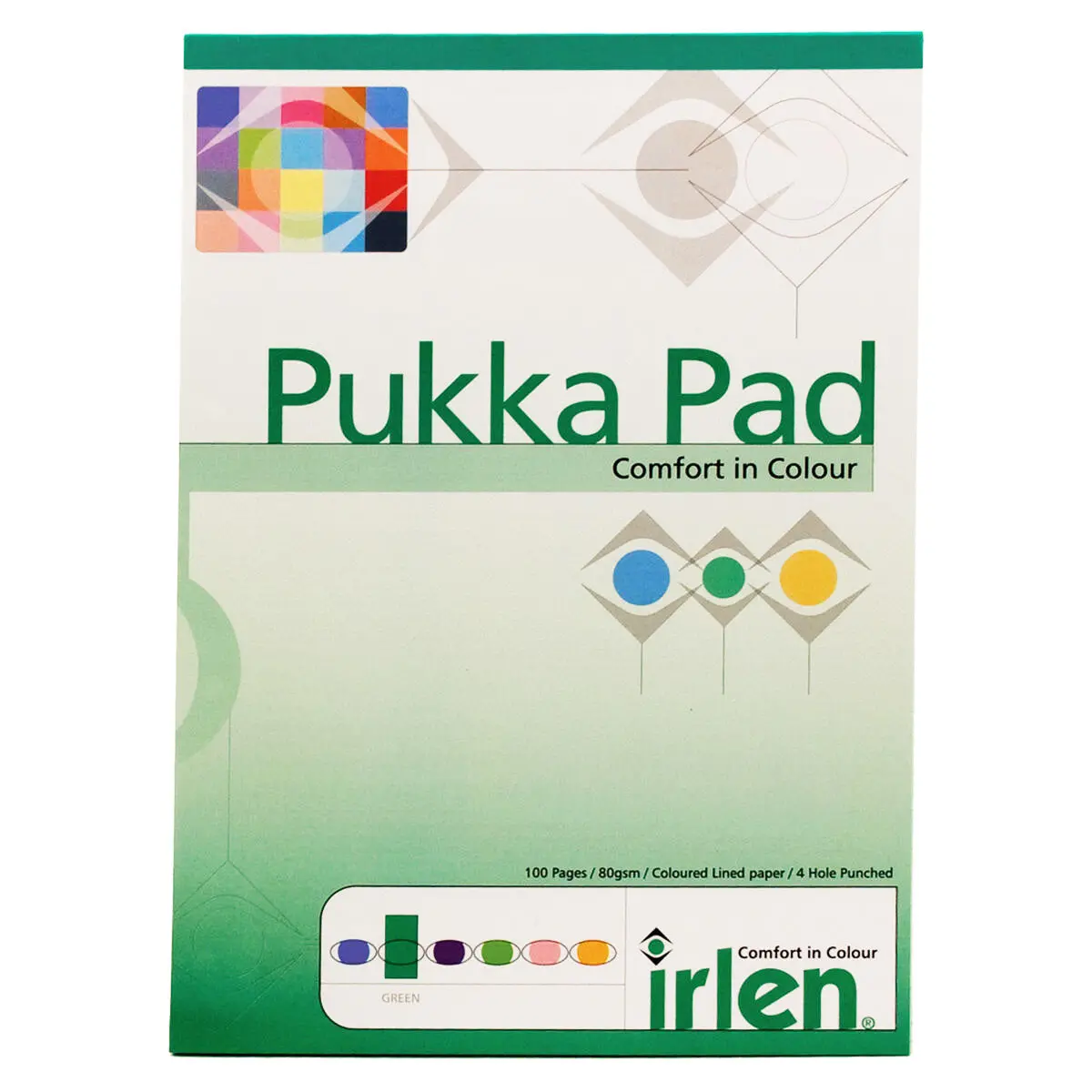 Pukka Pad Comfort In Colour Irlen A4 Pad Green 1