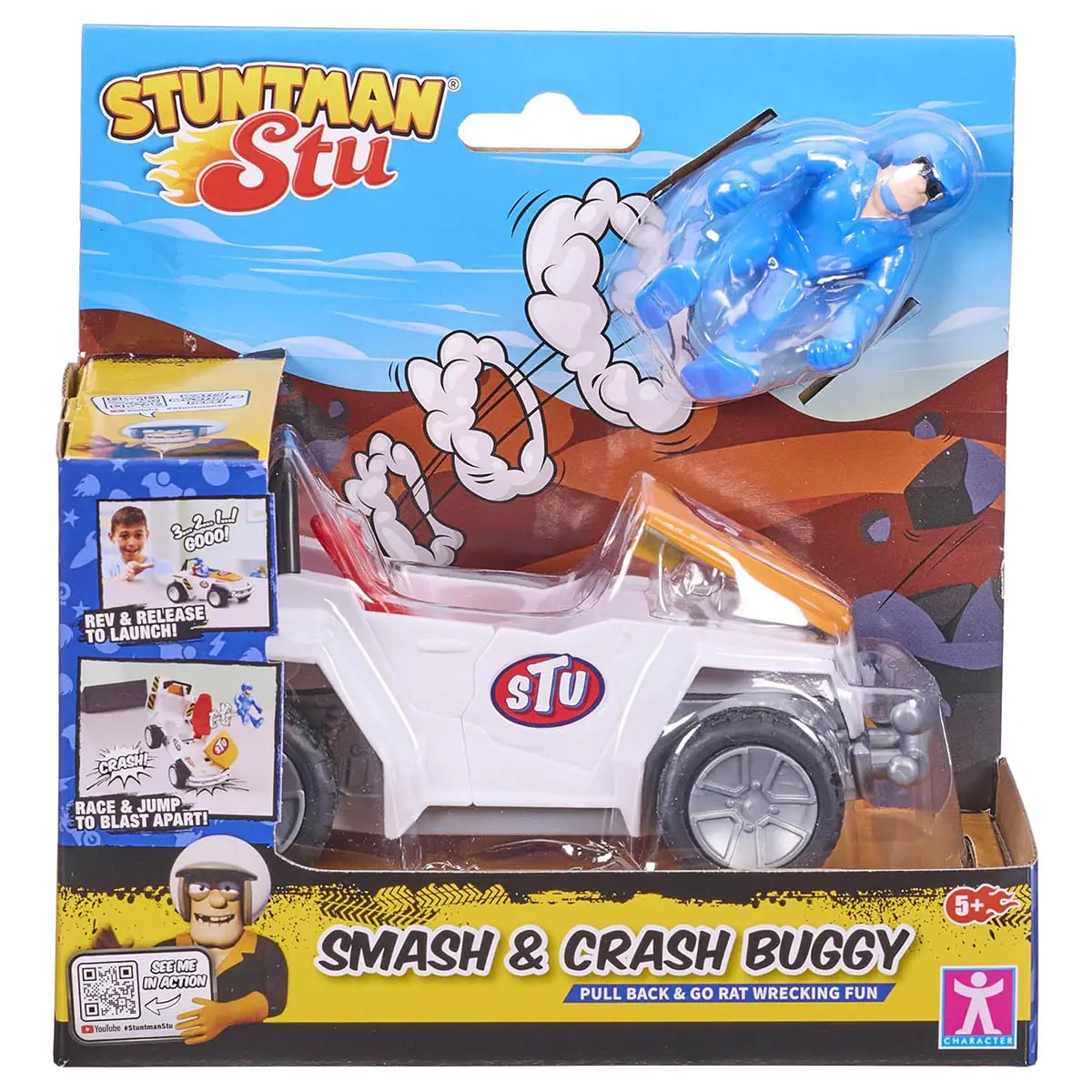 Stuntman Stu Smash & Crash Buggy Pull Back & Go Rat Wrecking Fun Set 1