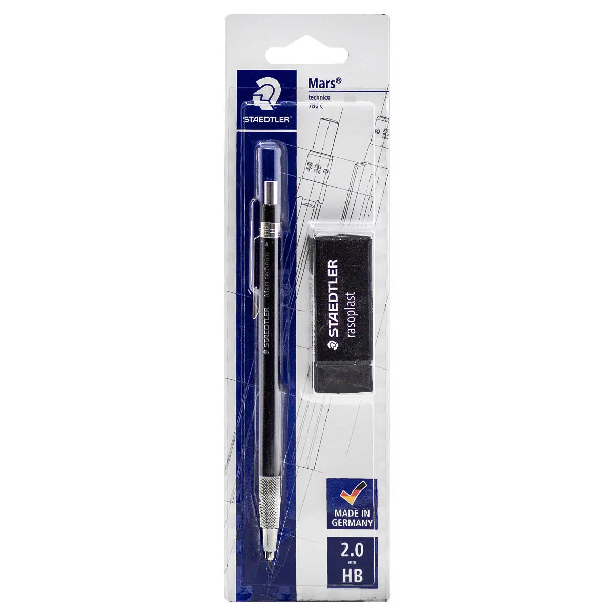 Staedtler Mars Techico 780 Mechanical Hb Pencil And Eraser Set 1