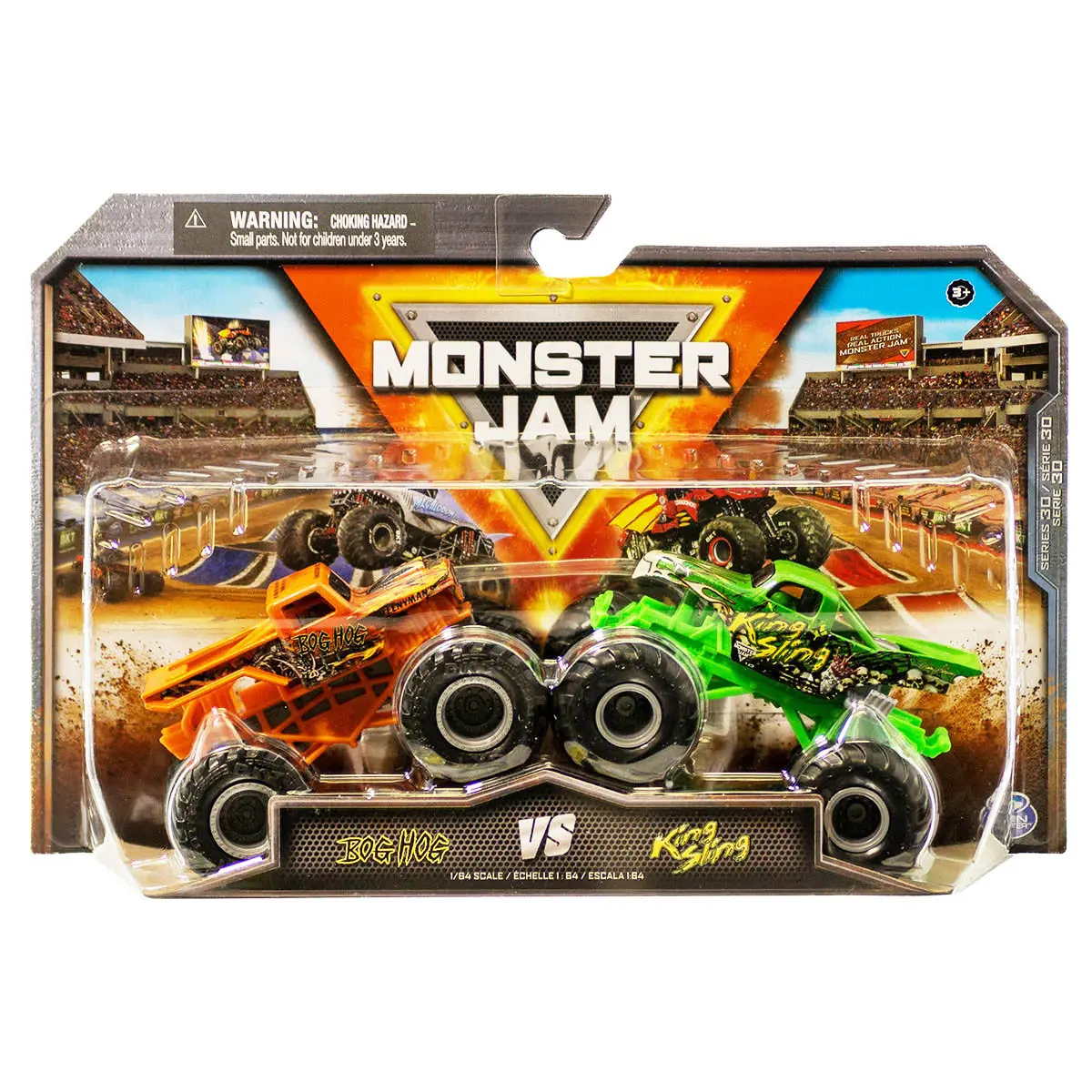 Monster Jam Bog Hog Vs King Sling 1:64 Die-Cast Vehicles (2 Pack) 1