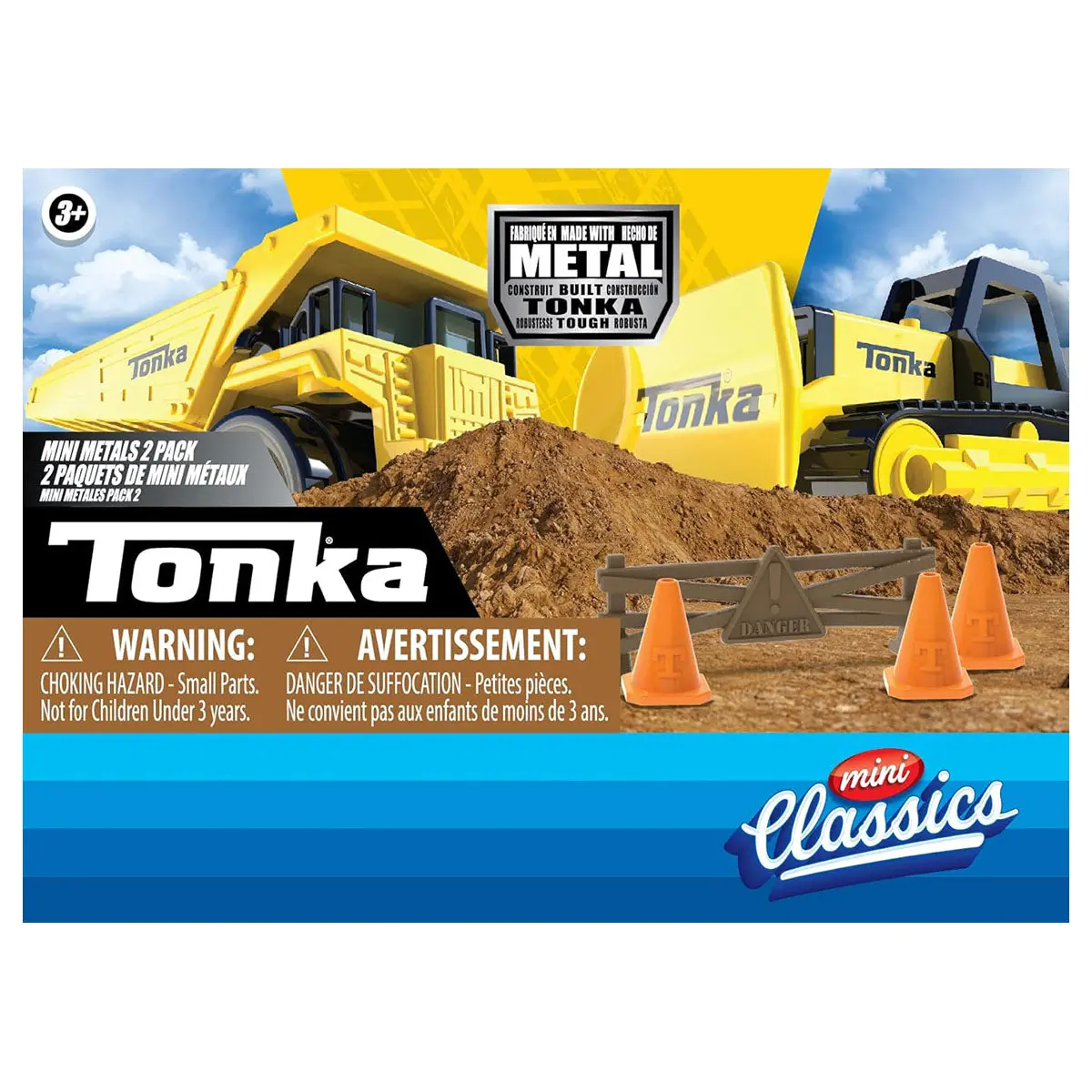 Tonka 2-Pack Metal Movers Dump Truck & Bulldozer & Traffic Set 1