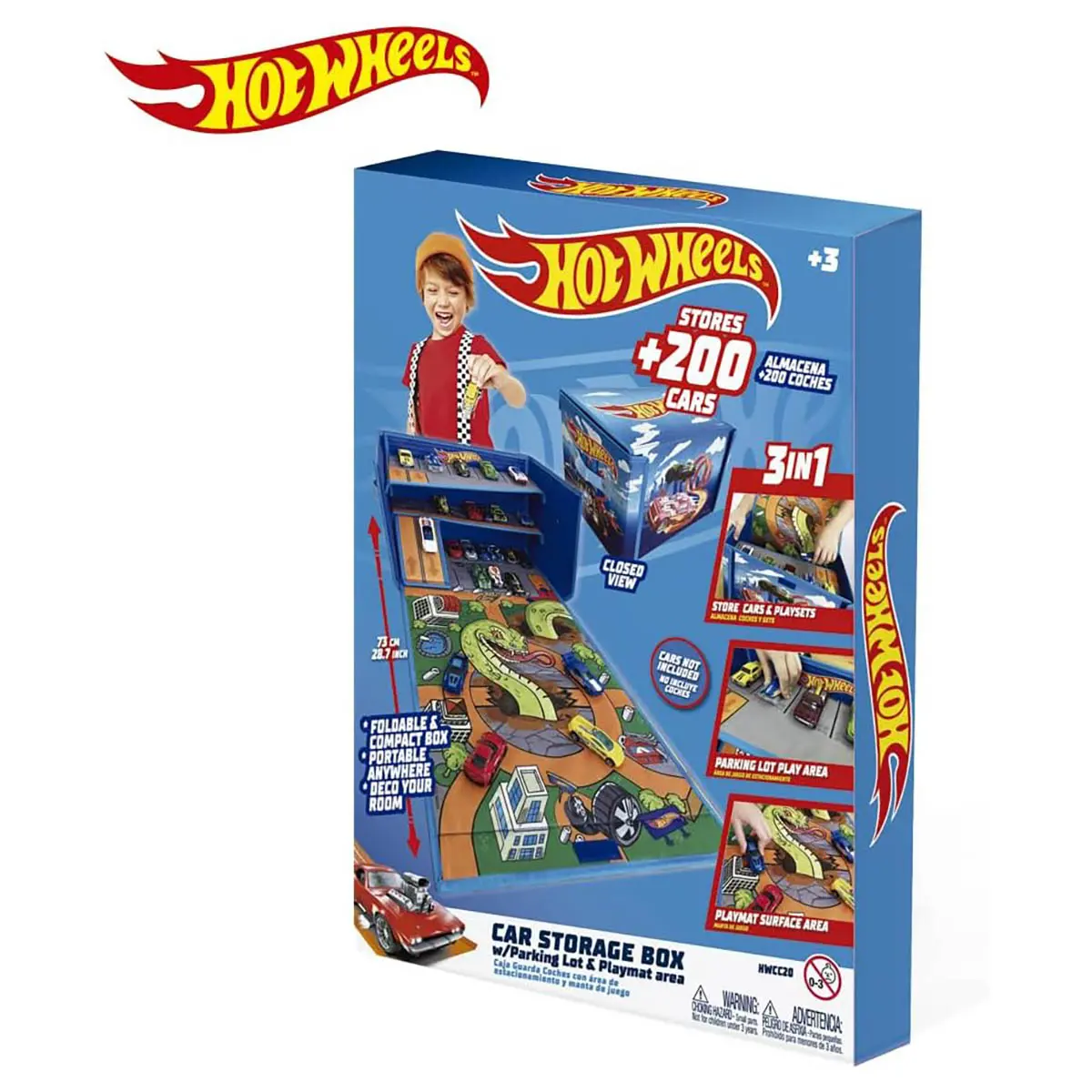 Hot Wheels Car Storage Box With Garage Playset And Playmat 1