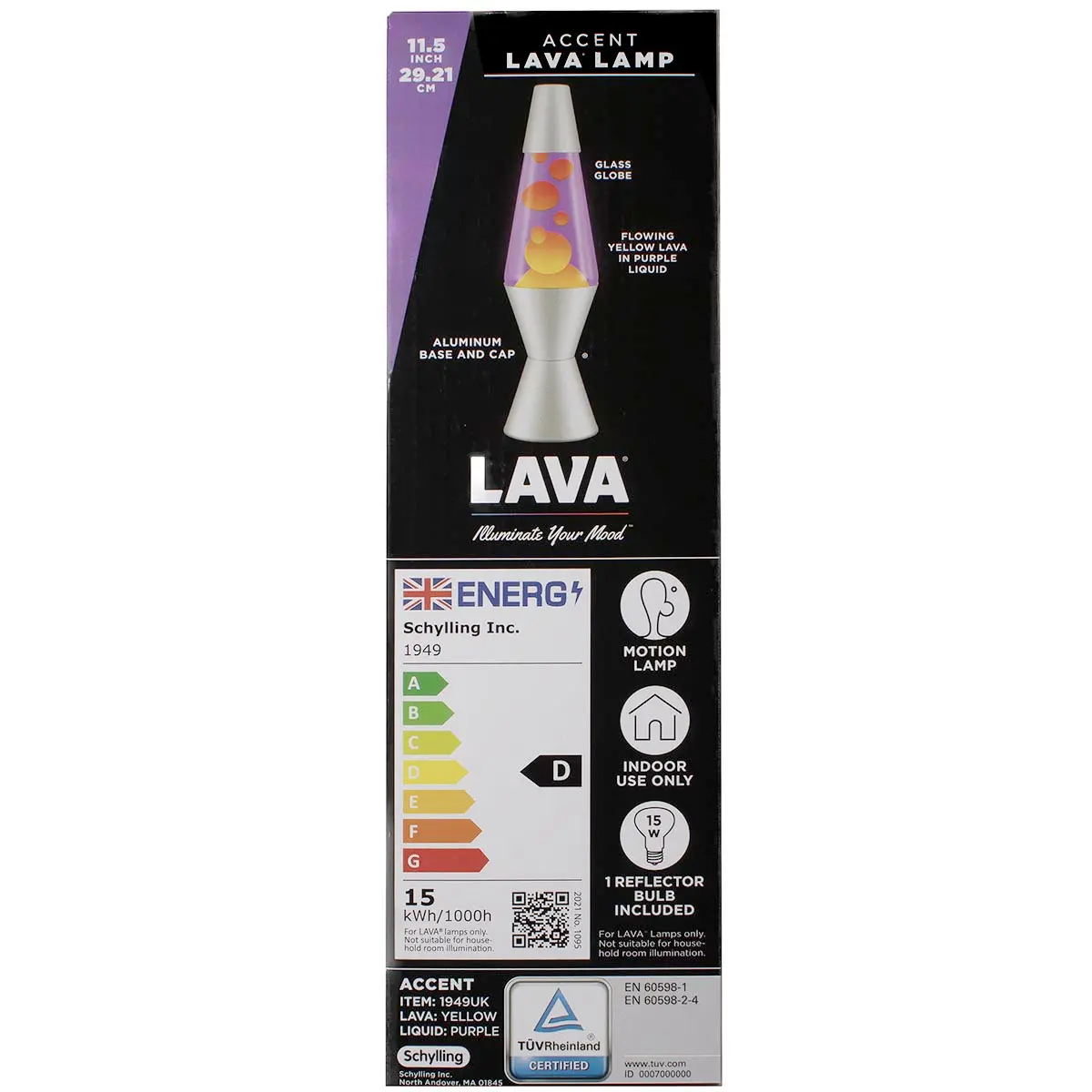 Lava Lamp Purple & Yellow 11.5 Inch 2