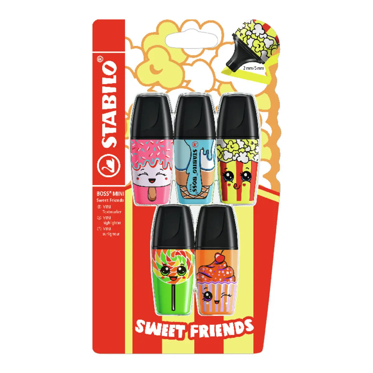 Stabilo Boss Mini Sweet Friends Assorted Colours Highlighter Pack Of 5 1