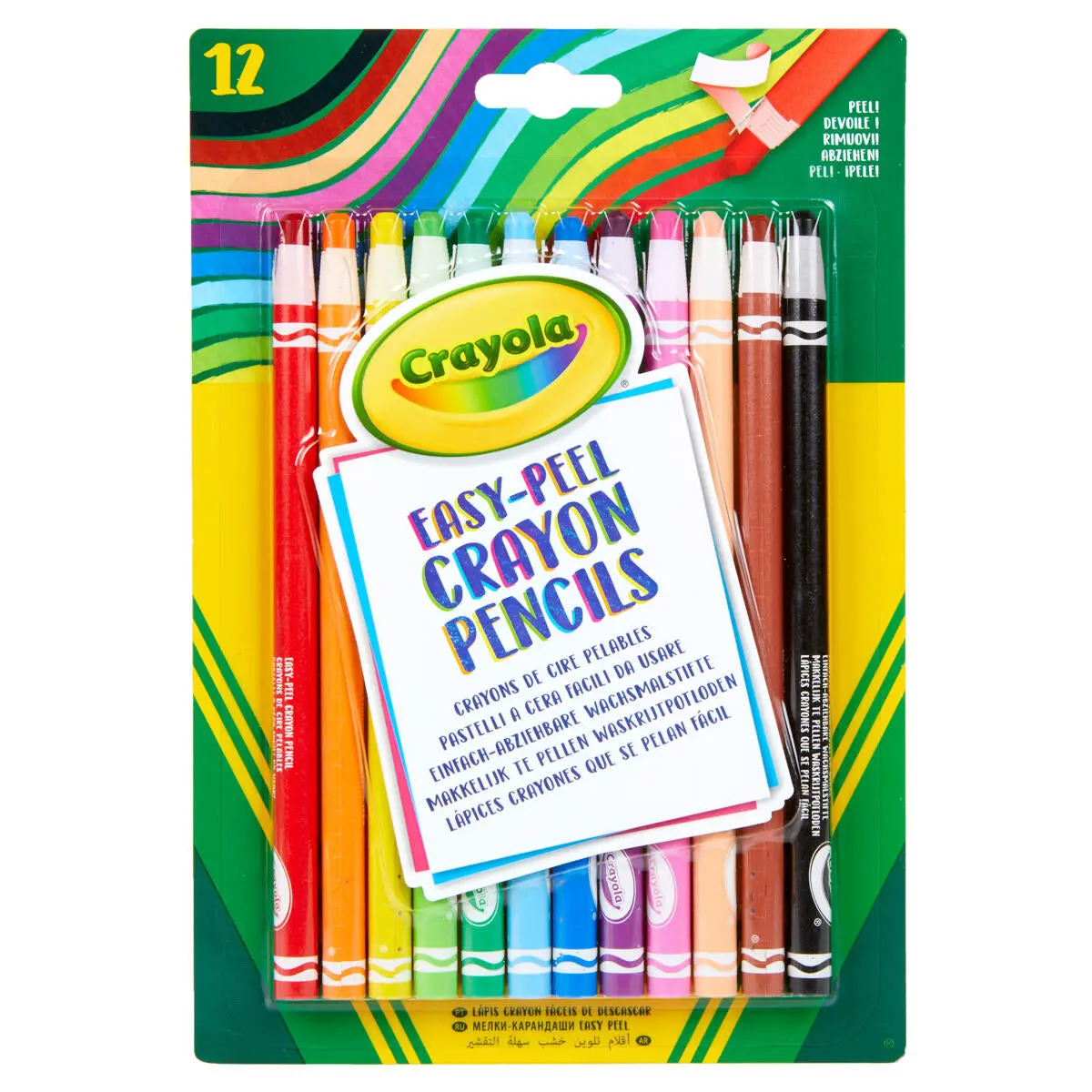 Crayola 12 Easy-Peel Crayon Pencils 1