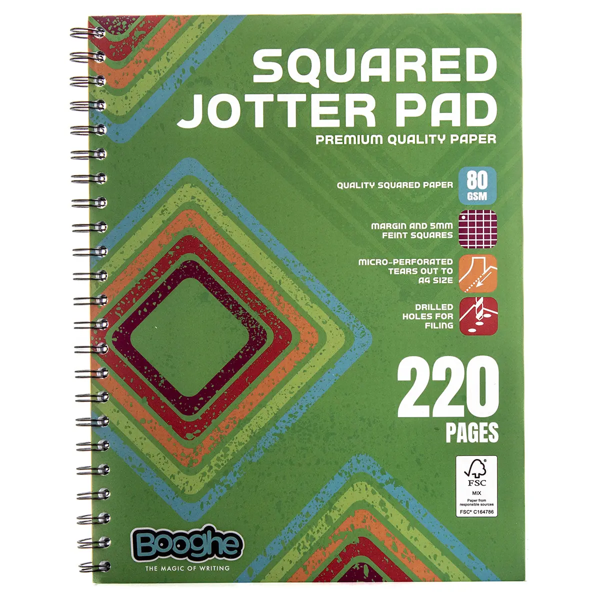 Booghe A4 Squared Jotter Pad (220 Pages) 1