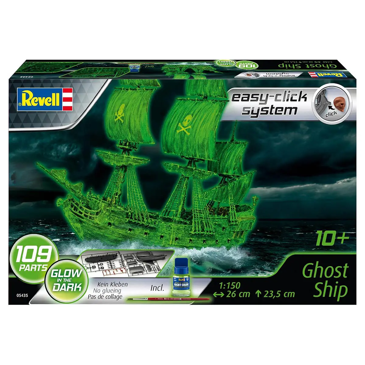 Revell Ghost Ship Easy-Click System Glow In The Dark 1:150 Model Kit 1