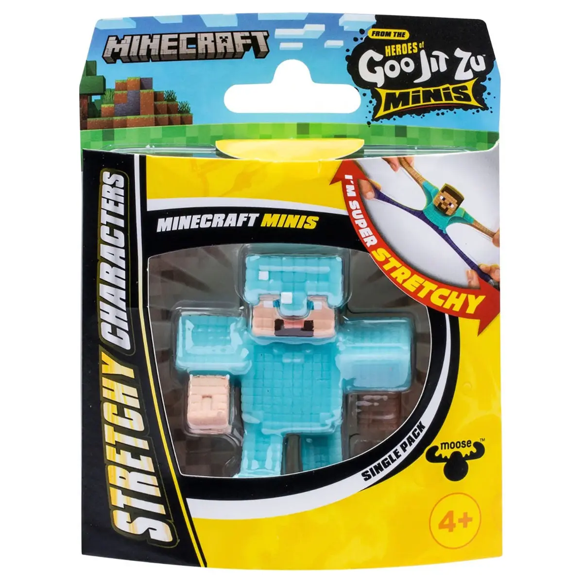 Heroes Of Goo Jit Zu: Minecraft Minis Diamond Armour Steve Stretch Figure 1