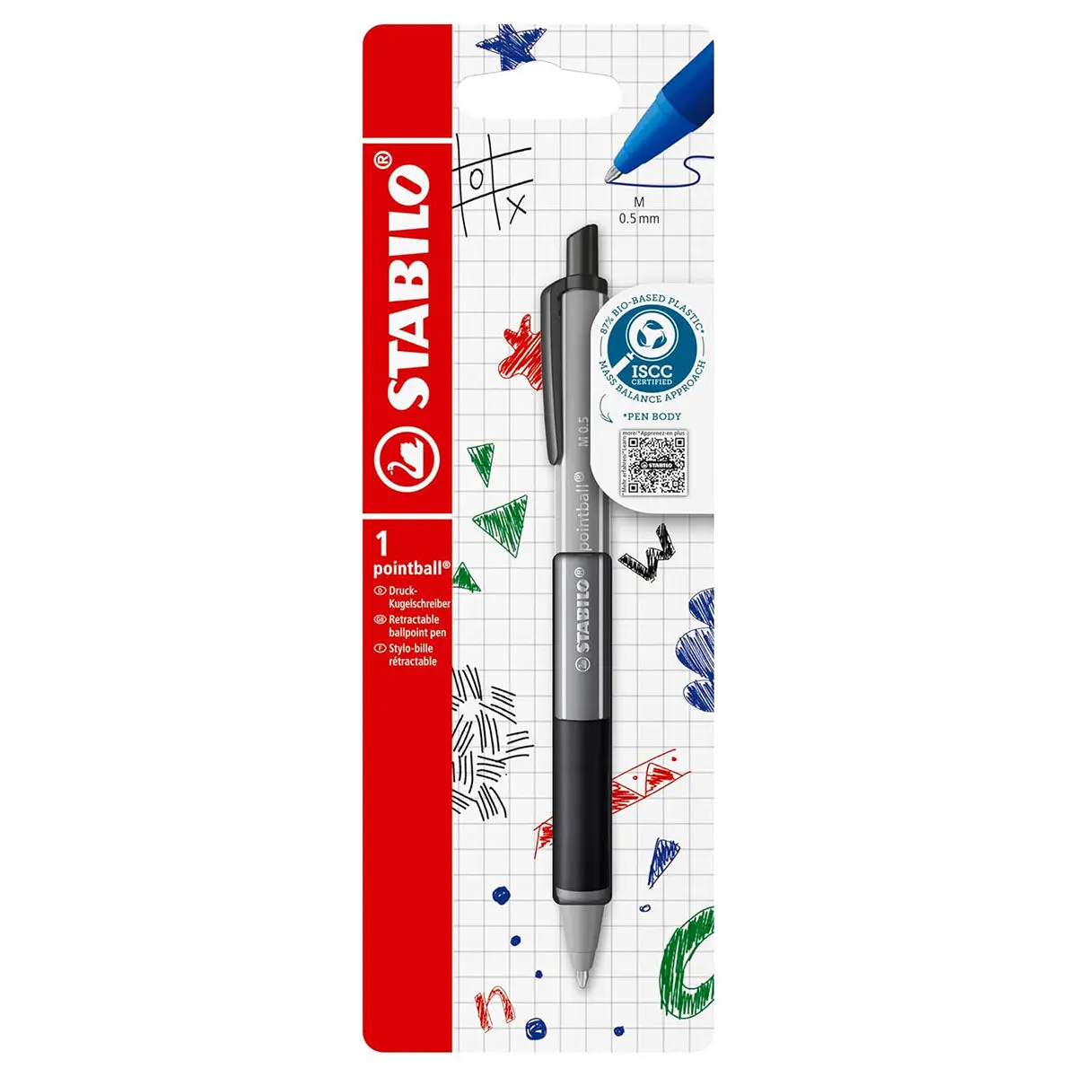 Stabilo Pointball Colorful Dark Grey Ballpoint Pen With Black Ink 1