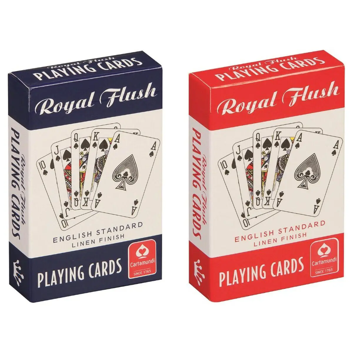 Royal Flush English Standard Linen Finish Playing Cards (2 Decks - Red & Blue) 1