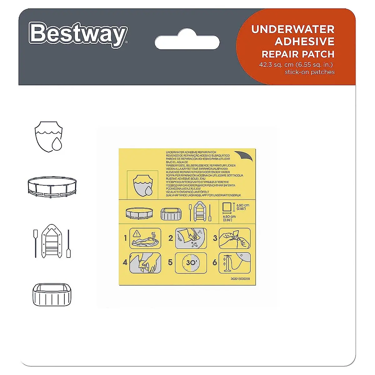 Bestway Underwater Adhesive Repair Patches (10 Pack) 1