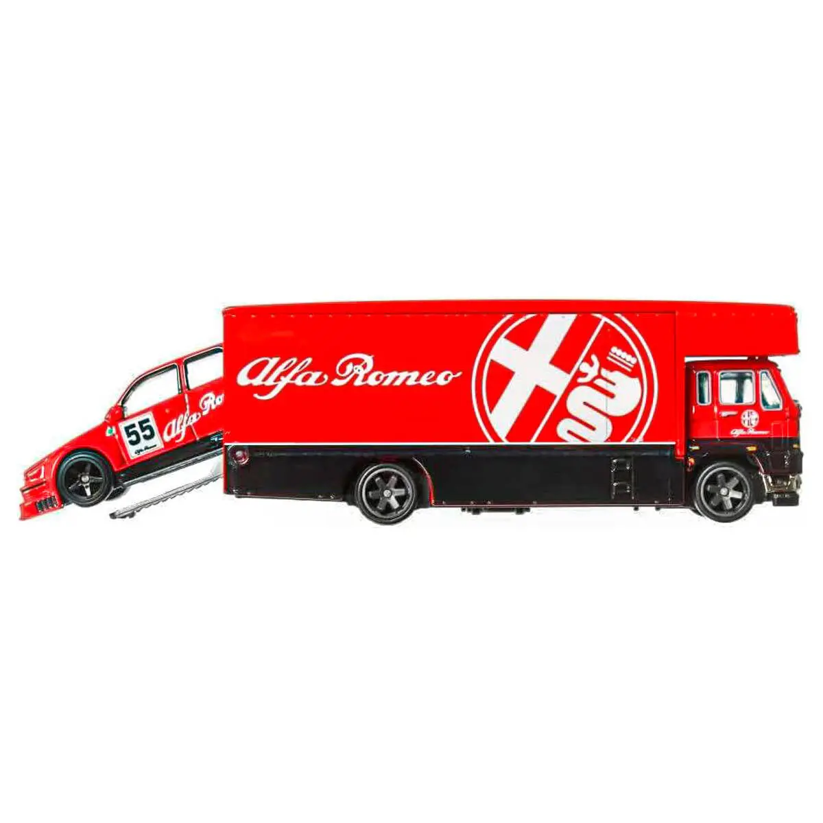 Hot Wheels Car Culture: Team Transport: Alfa Romeo 155 V6 Ti With Fleet Flyer 2