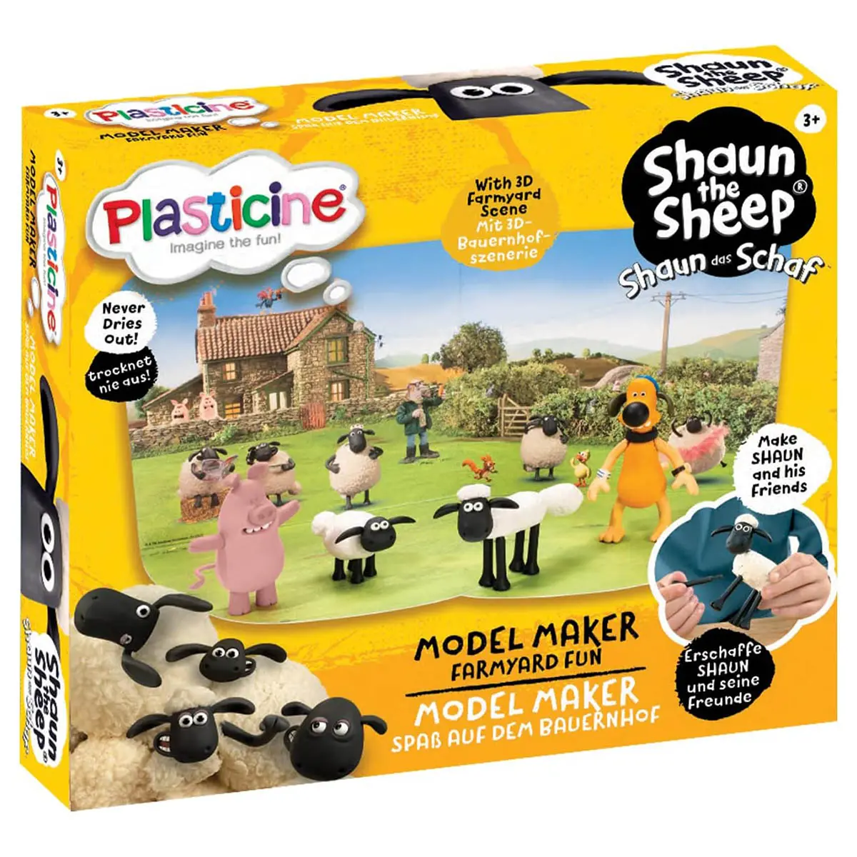 Plasticine Shaun The Sheep Model Maker Farmyard Fun Kit 1
