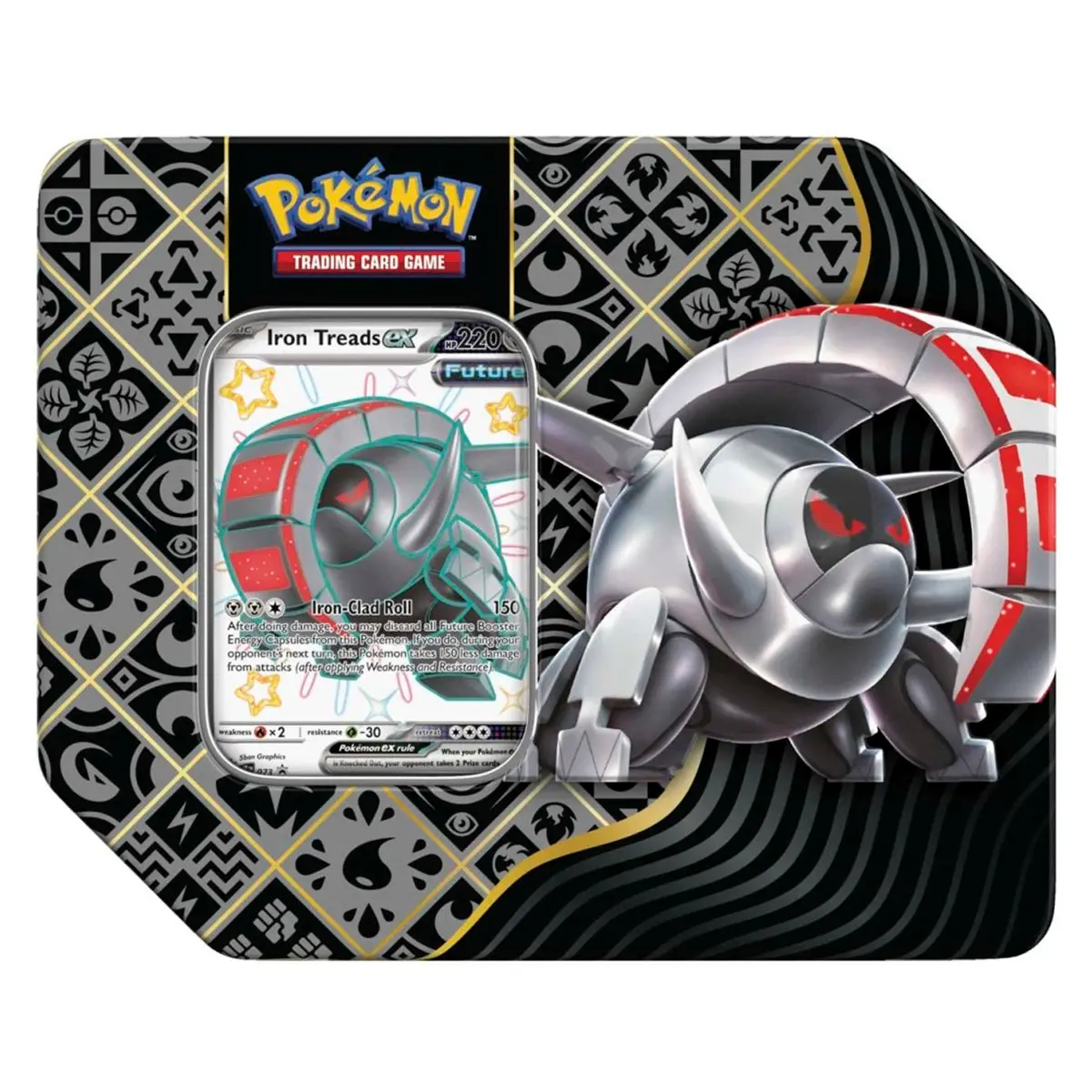 Pokémon Tcg: Scarlet & Violet 4.5: Paldean Fates Iron Treads Tin (5 Booster Packs) 1