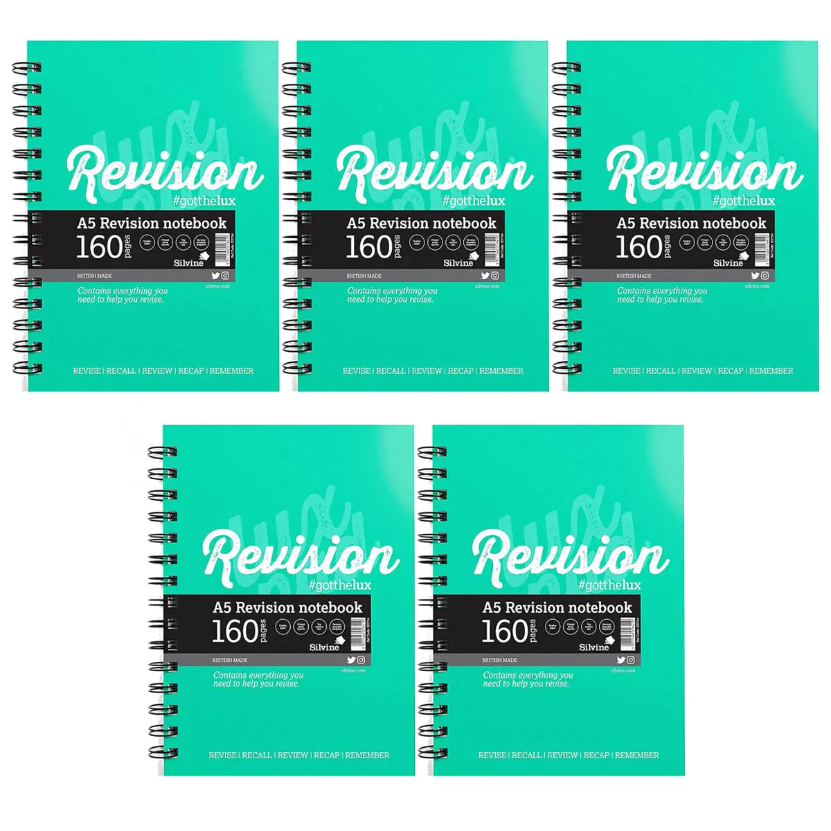 Sllvine Luxpad A5 Revision Notebook (5 Pack) 1