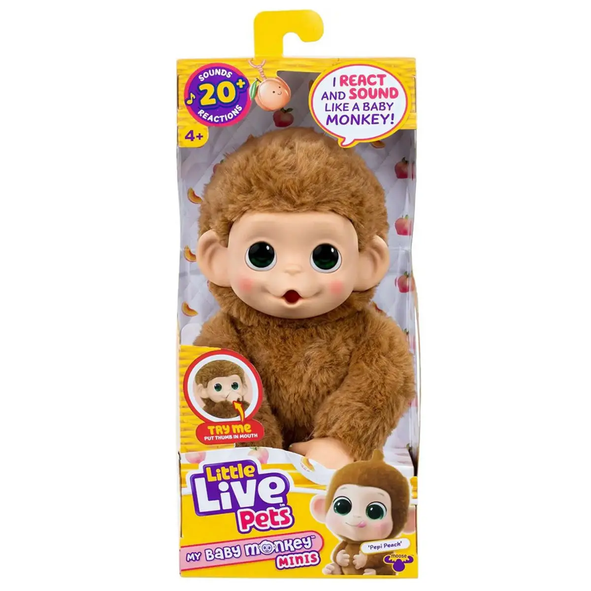 Little Live Pets My Baby Monkey Minis Pepi Peach Interactive Pet 1