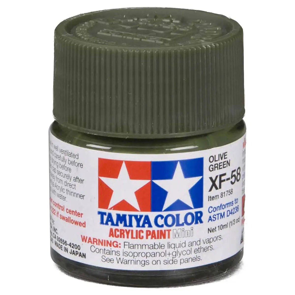 Tamiya Color Acrylic Paint Mini Xf-58 Olive Green 1