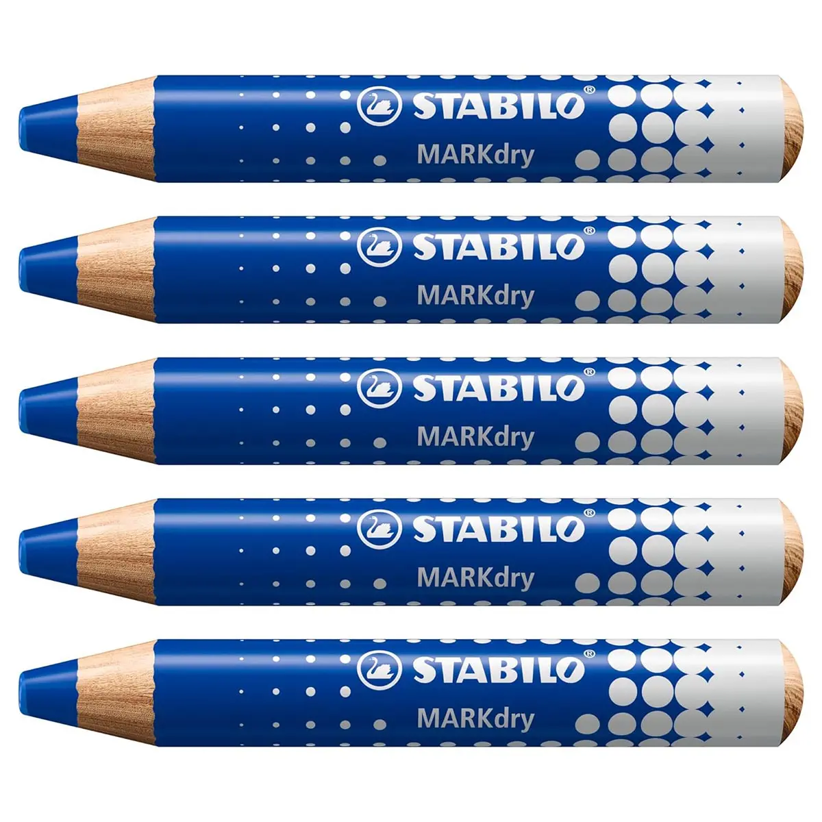 Stabilo Markdry Blue Whiteboard Markers (5 Pack) 2