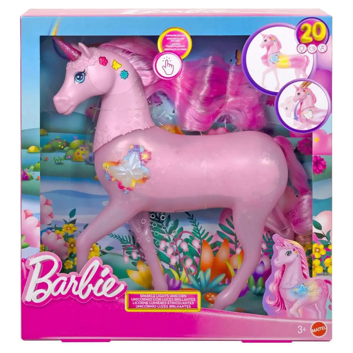 Barbie Sparkle Lights Unicorn Figure 1