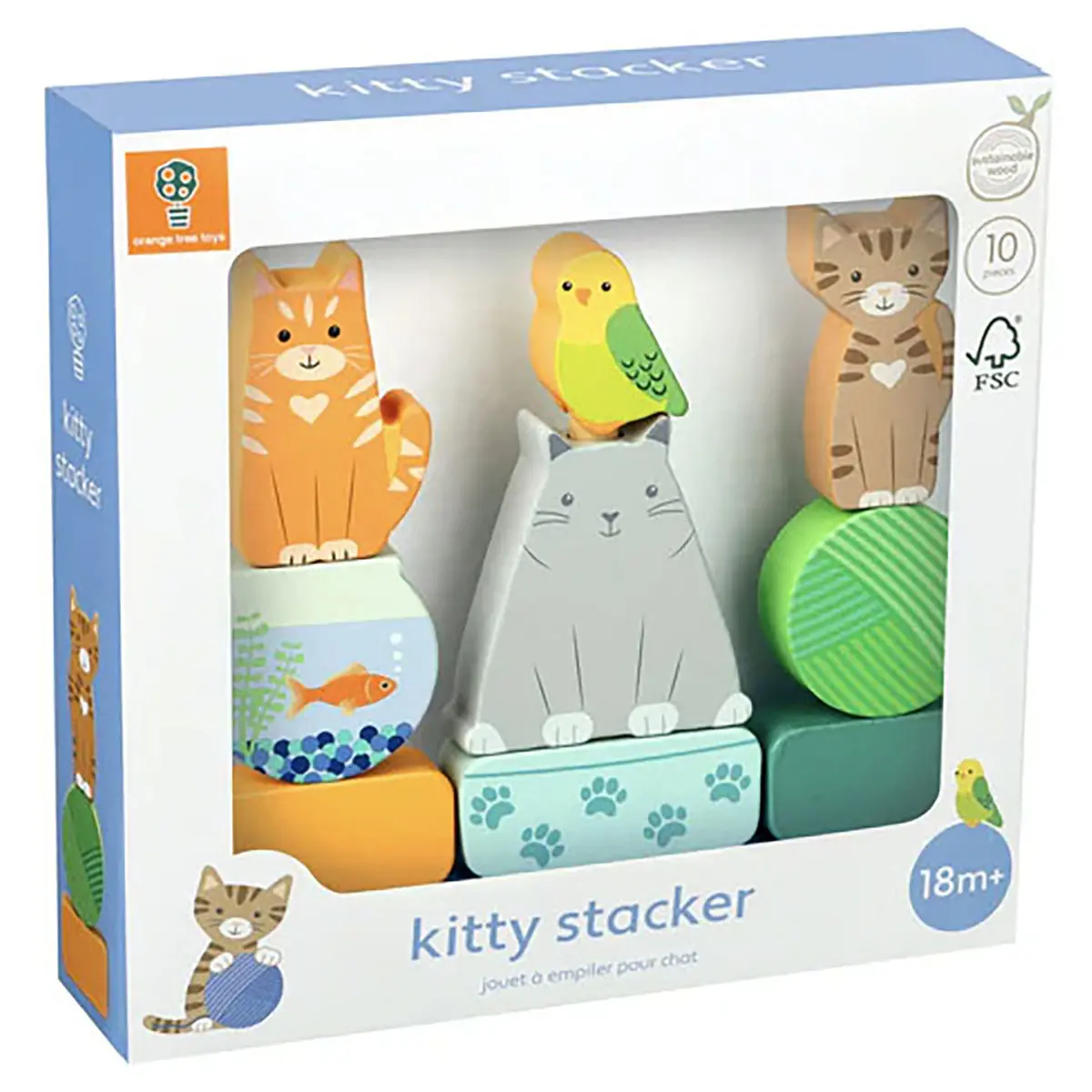 Orange Tree Toys Wooden Kitty Stacker Set 1