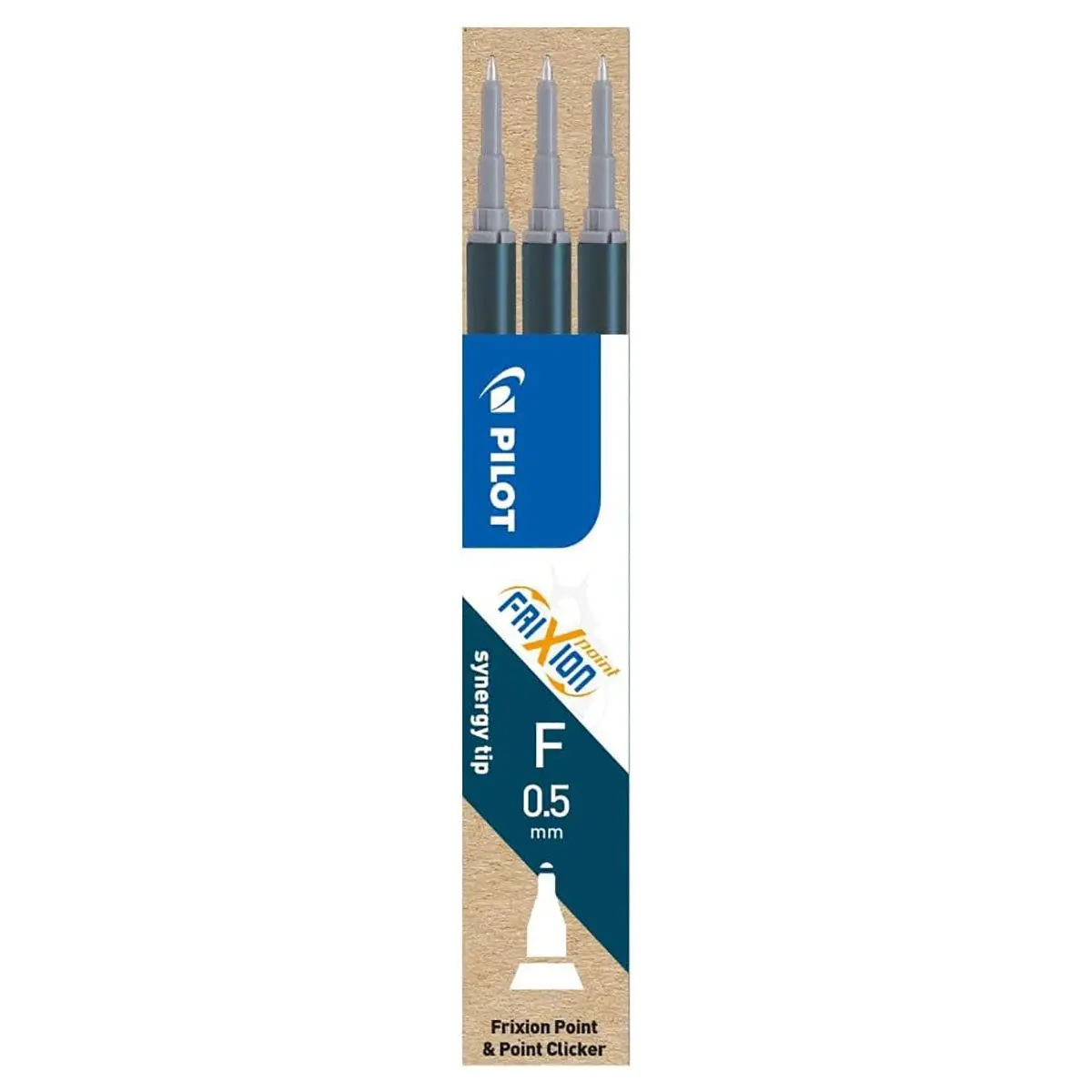 Pilot Frixion Point & Point Clicker Erasable F Rollerball Blue Refills (3 Pack) 1
