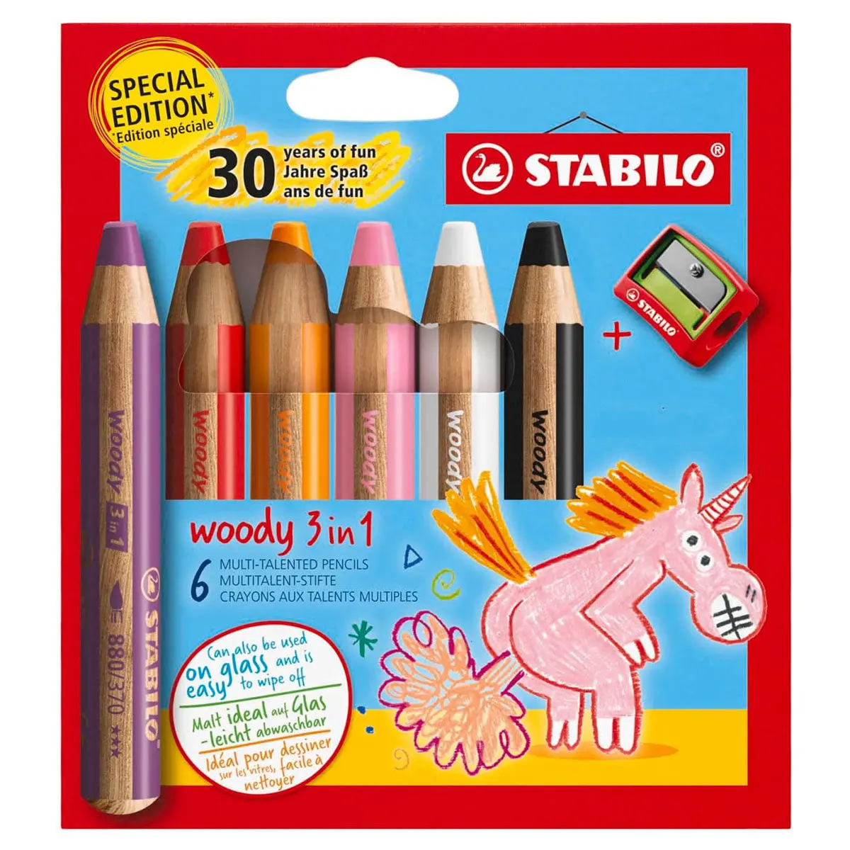 Stabilo Woody 3 In 1 Multi-Talented Pencils Special Edition Unicorn (6 Pack) 1