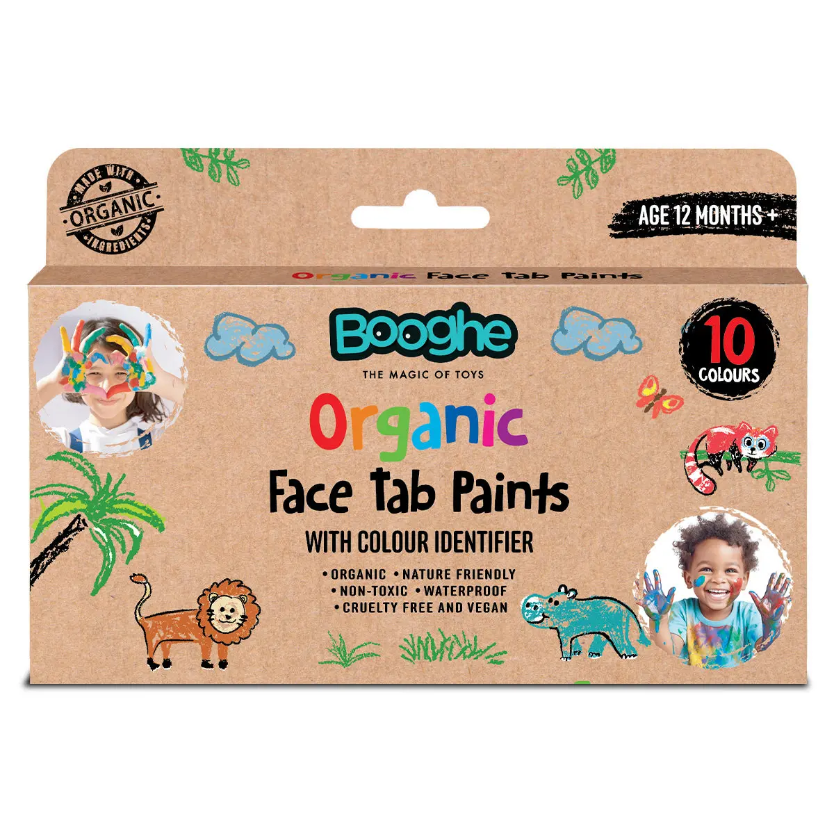 Booghe Organic Face Tab Paints (10 Colours) 1