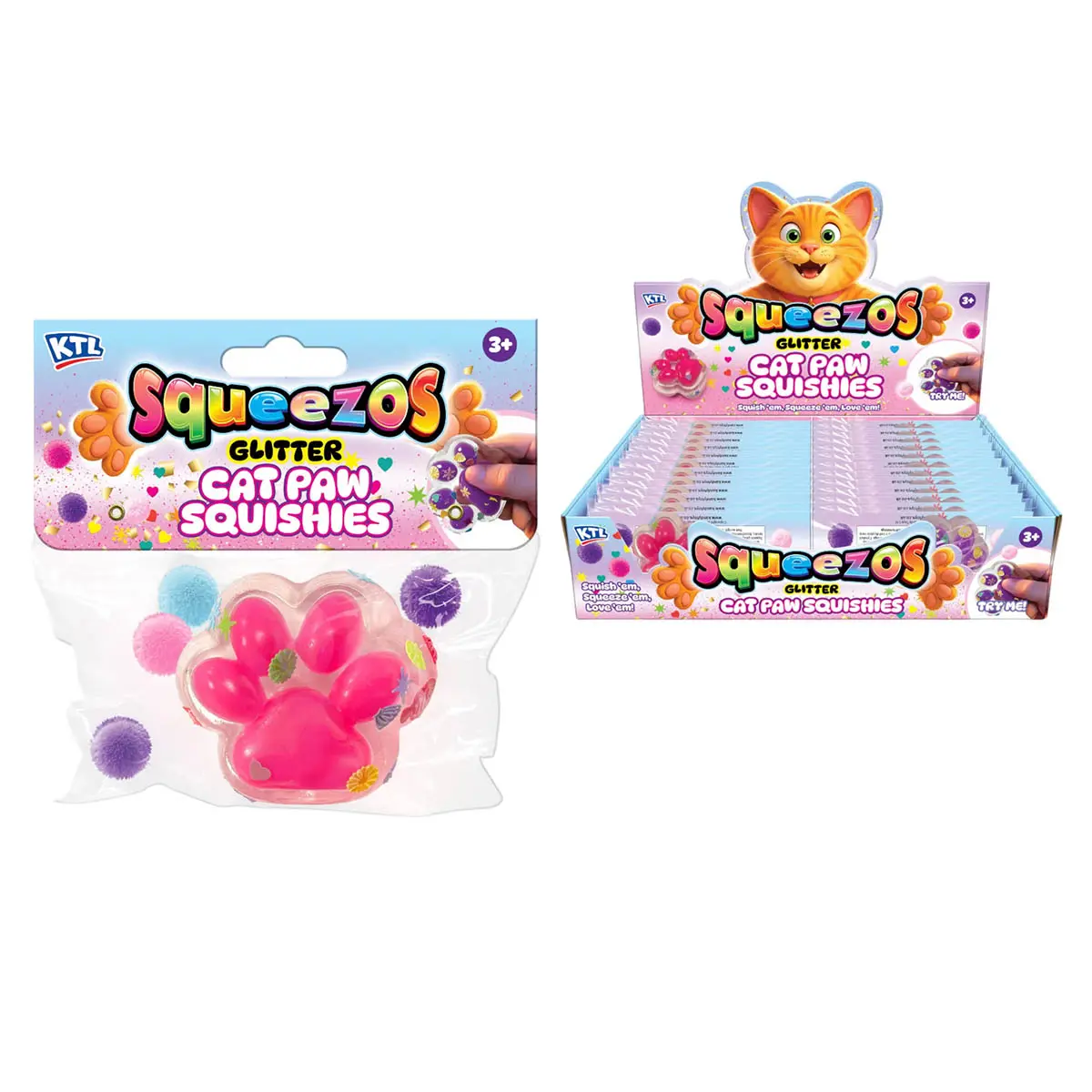 Squeezos Squishy Cat Paw With Bobble 2