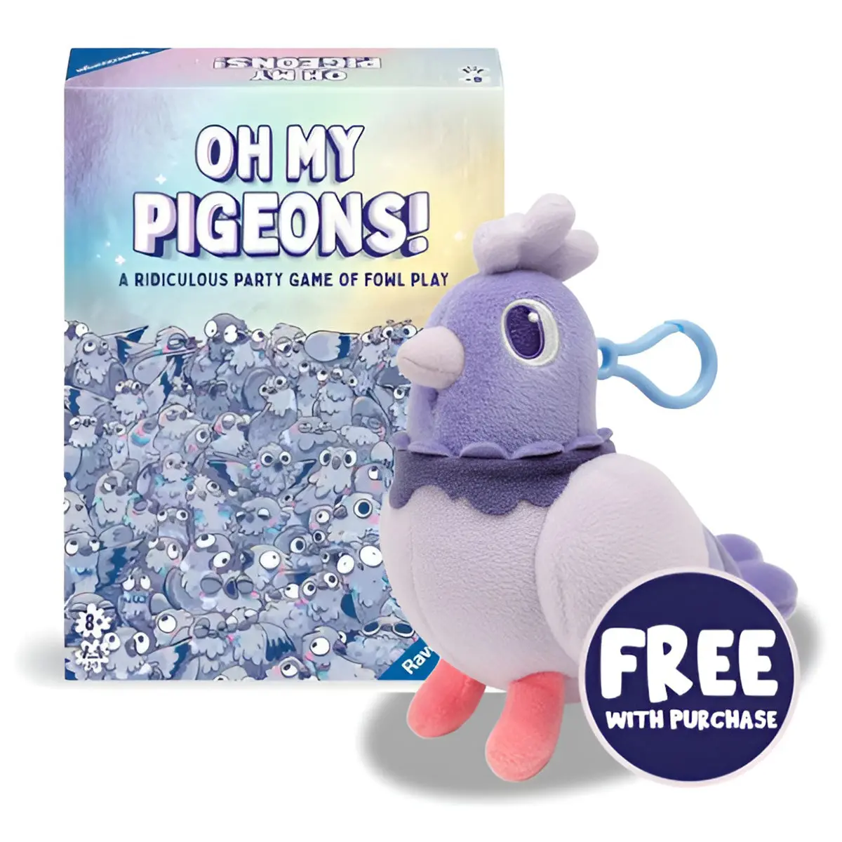 Oh My Pigeons! Party Game & Free Pigeon Plush Bag Clip 1