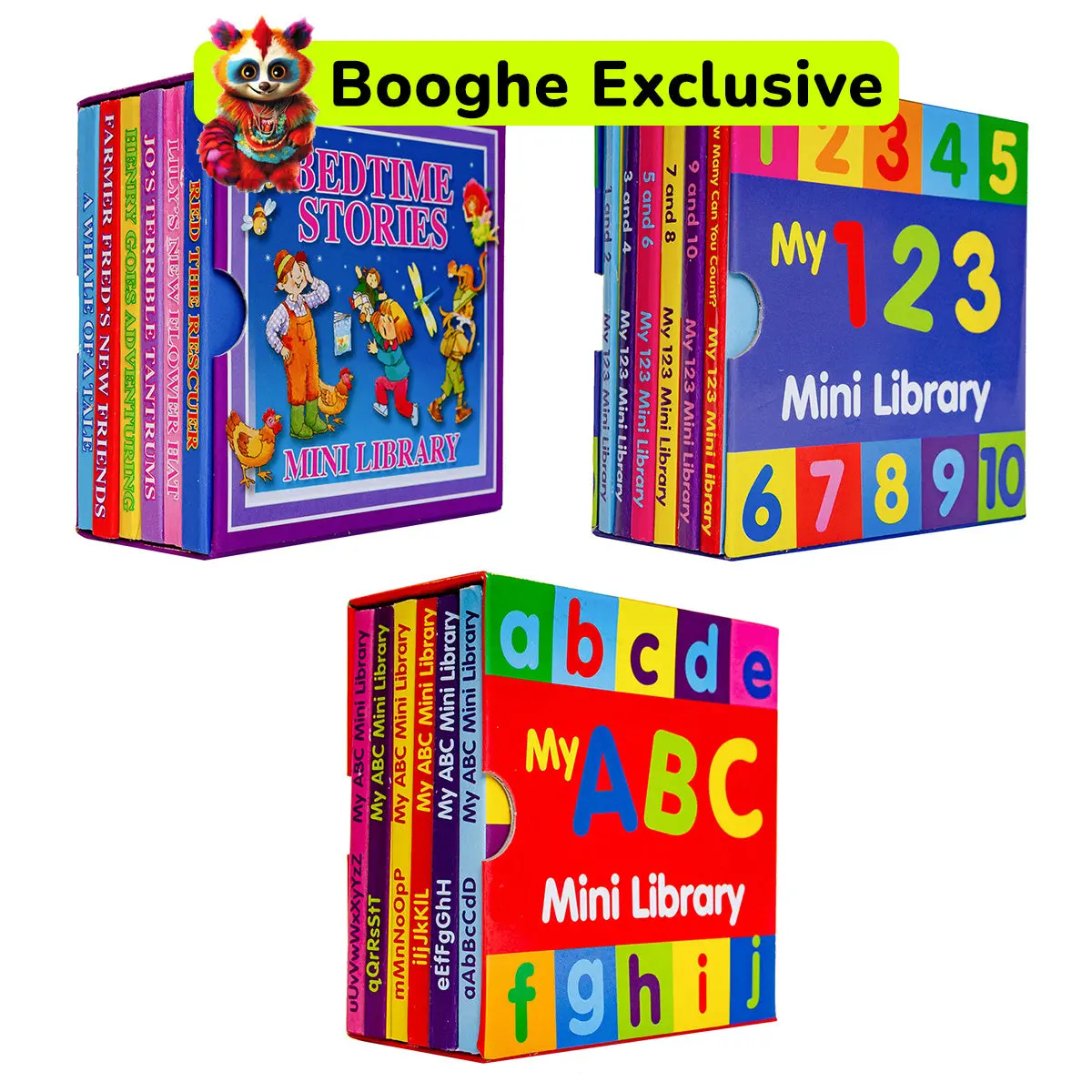 Bedtime Stories - My 123 - My Abc - Mini Library Board Books (3 Sets Of 6) 1