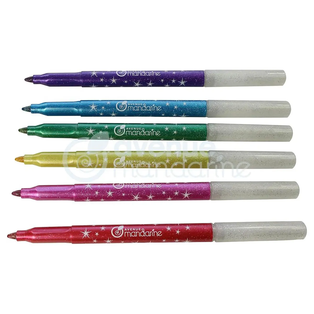 Avenue Mandarine Glitter Felt-Tip Pens (6 Pack) 2