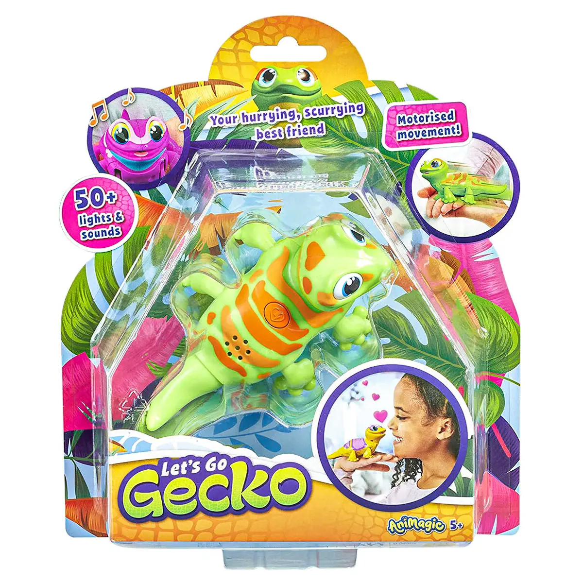 Animagic Let's Go Gecko Green Interactive Pet 1