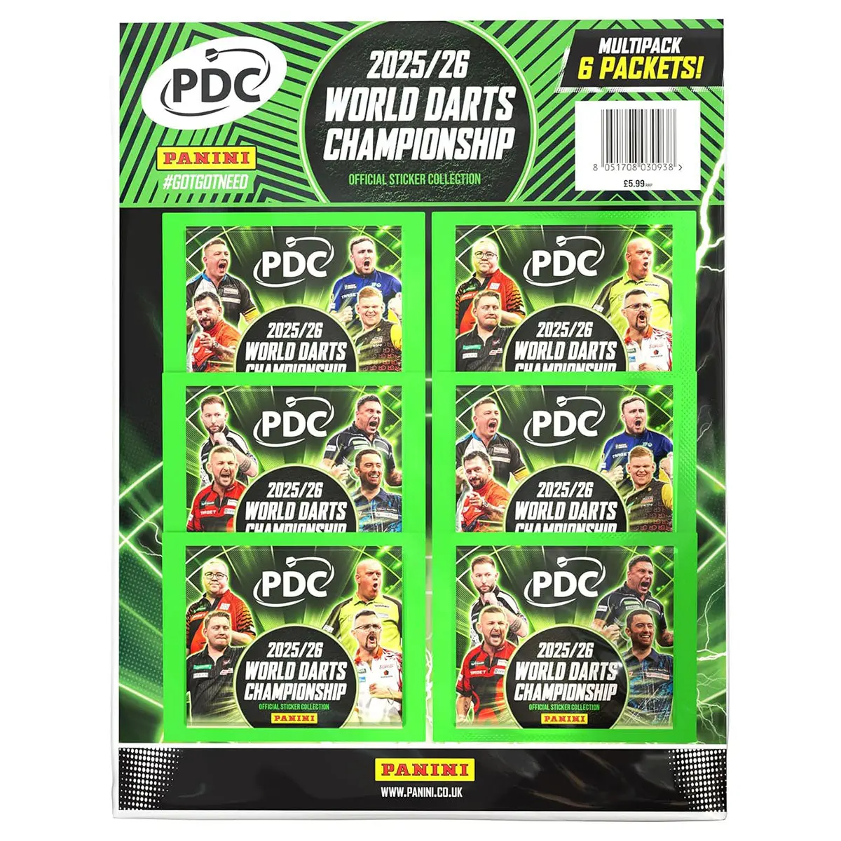 Panini Pdc 2025/26 World Darts Championship Sticker Collection Multpack 1