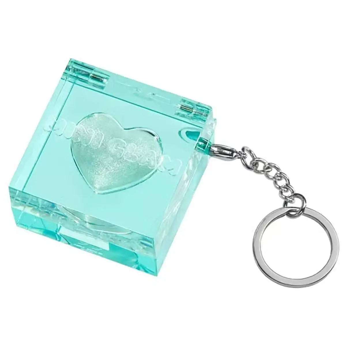 Mini Glam Cube Shimmer Highlights Fuzzy Slippers Keychain 2