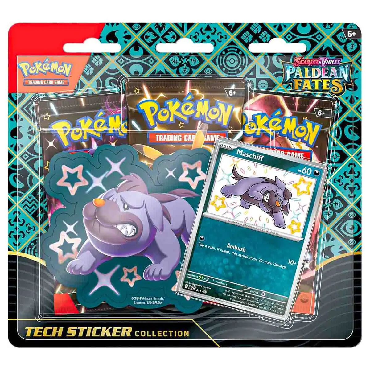 Pokémon Tcg: Scarlet & Violet 4.5: Paldean Fates Tech Sticker Collection - Maschiff 1