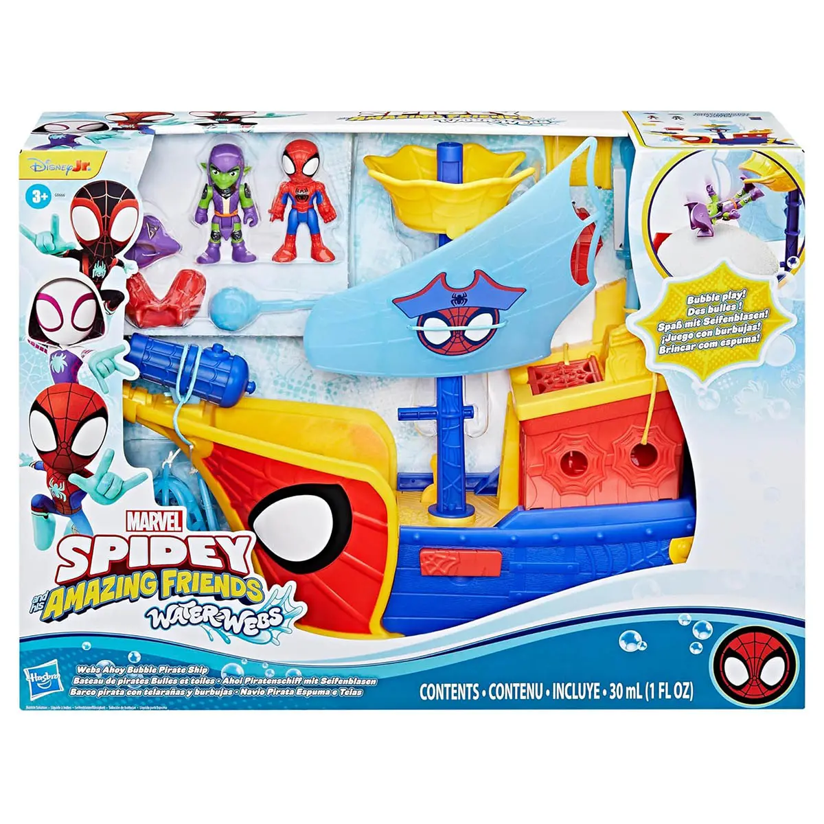 Marvel Spidey And His Amazing Friends: Water Webs Ahoy Bubble Pirate Ship Playset 1