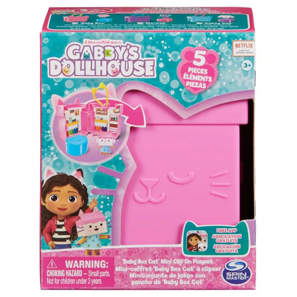 Gabby's Dollhouse Baby Box Cat Mini Clip On Playset (2 Pack) 1