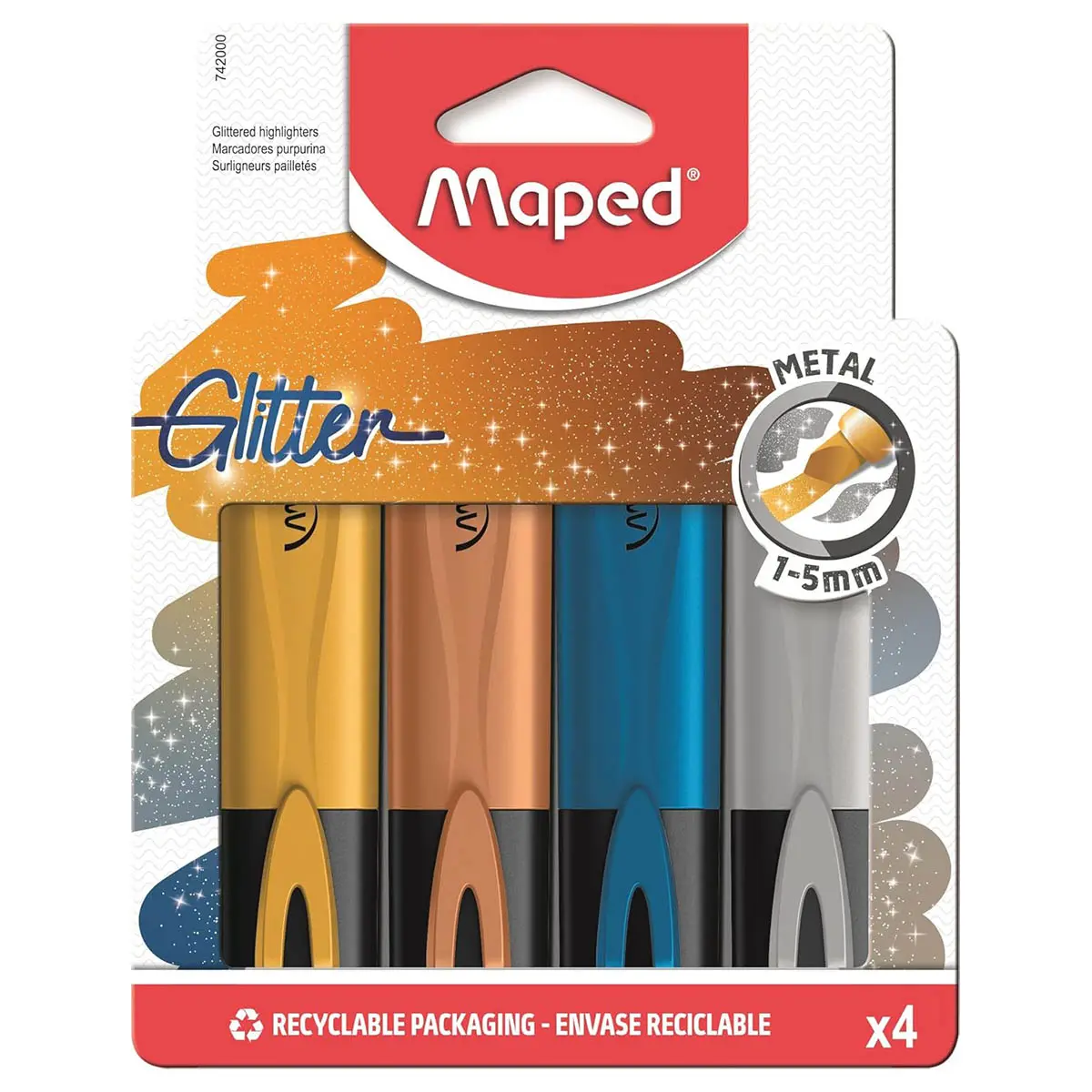 Maped Glitter Highlighters (4 Pack) 1