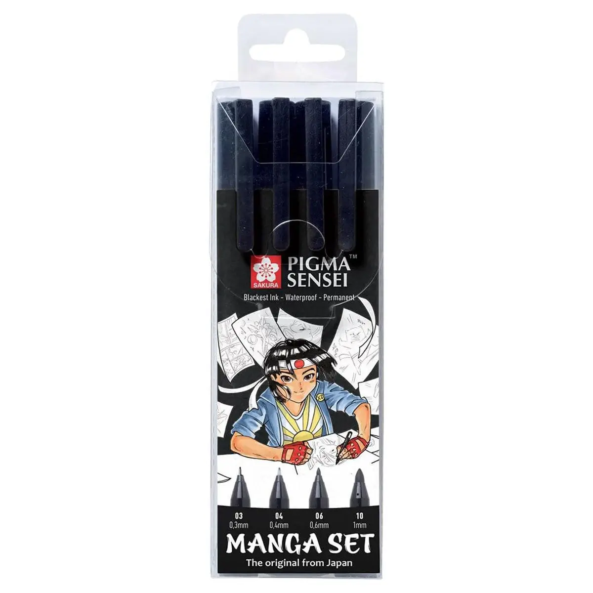 Sakura Pigma Sensei Manga Set 4 Sizes, Black 1
