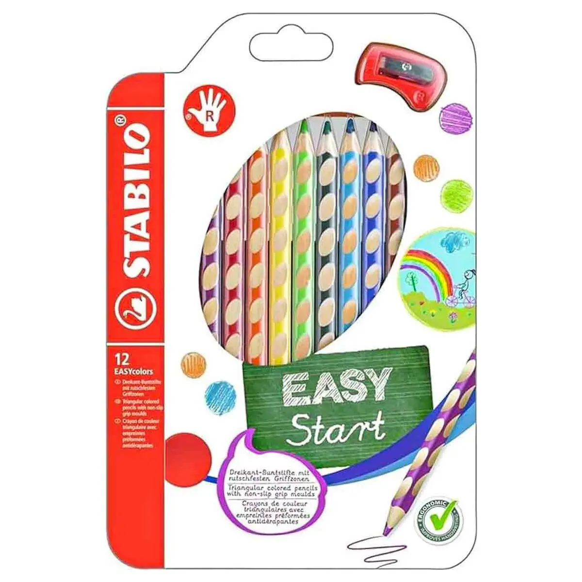 Stabilo Easycolours 12 Pencils Right Handed Grip 1
