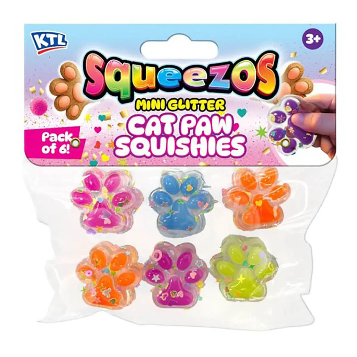 6Pc Sensory Fidget Squishy Mini Cat Paws In Bag 1