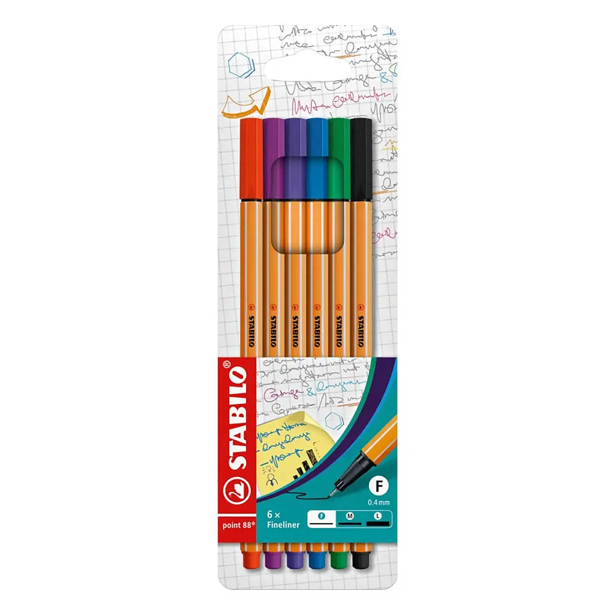 Stabilo Point 88 Fineliner Coloured Pens (6 Pack) 1