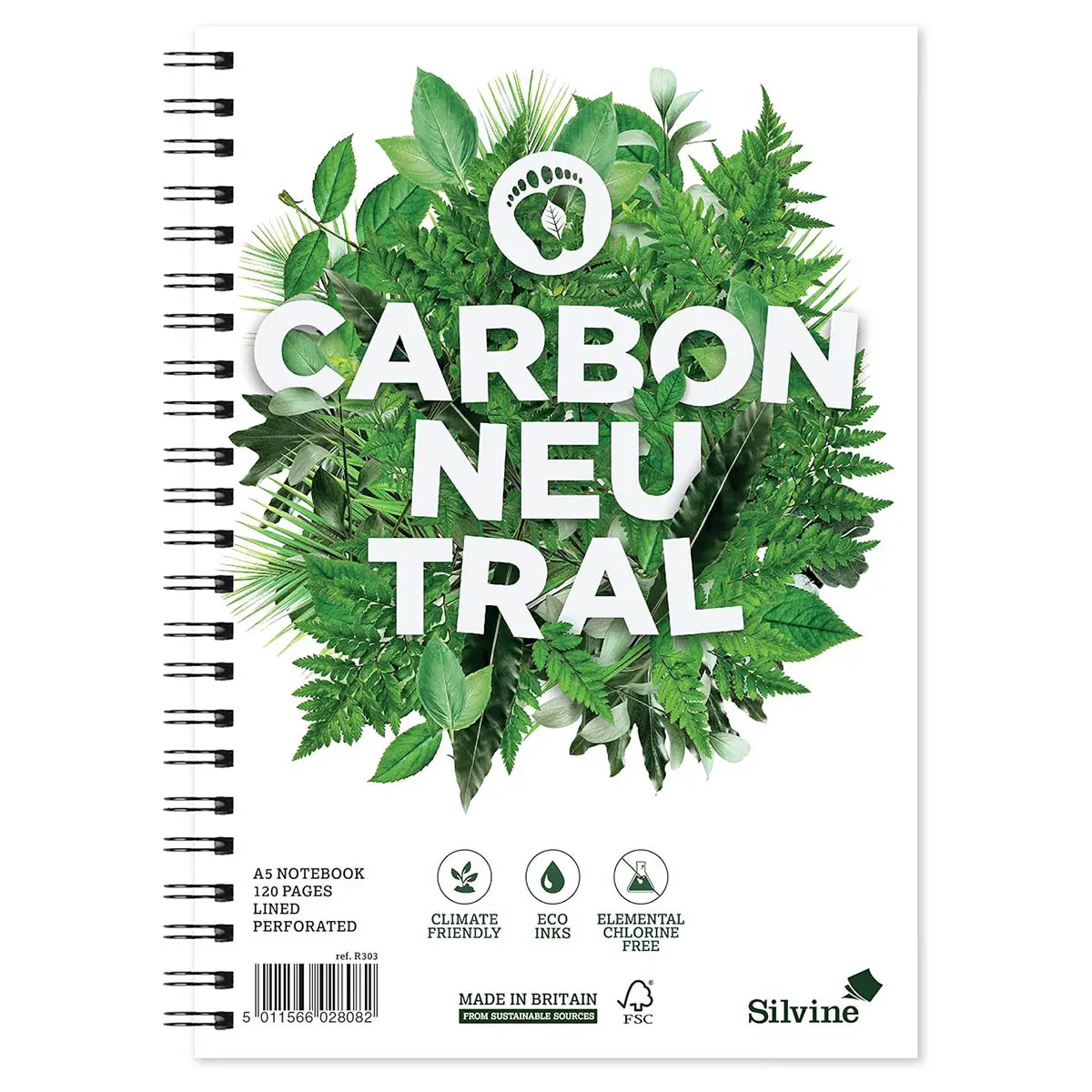 Silvine A5+ Carbon Neutral Twin Wire Notebook Lined 120 Pages 1