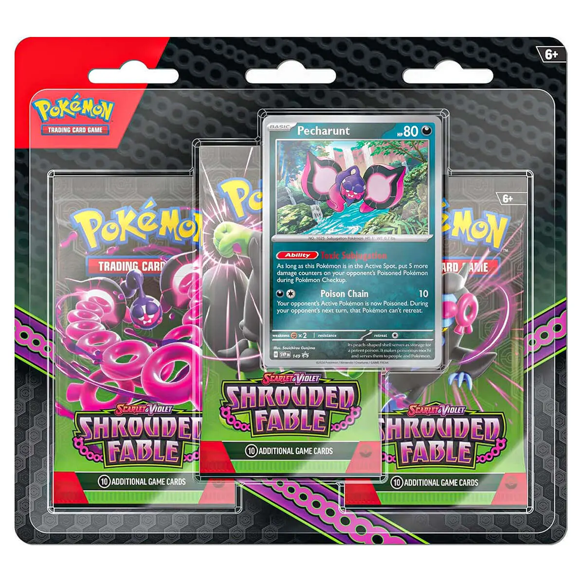 Pokémon Tcg: Scarlet & Violet: Shrouded Fable 3-Pack Blister - Pecharunt 1