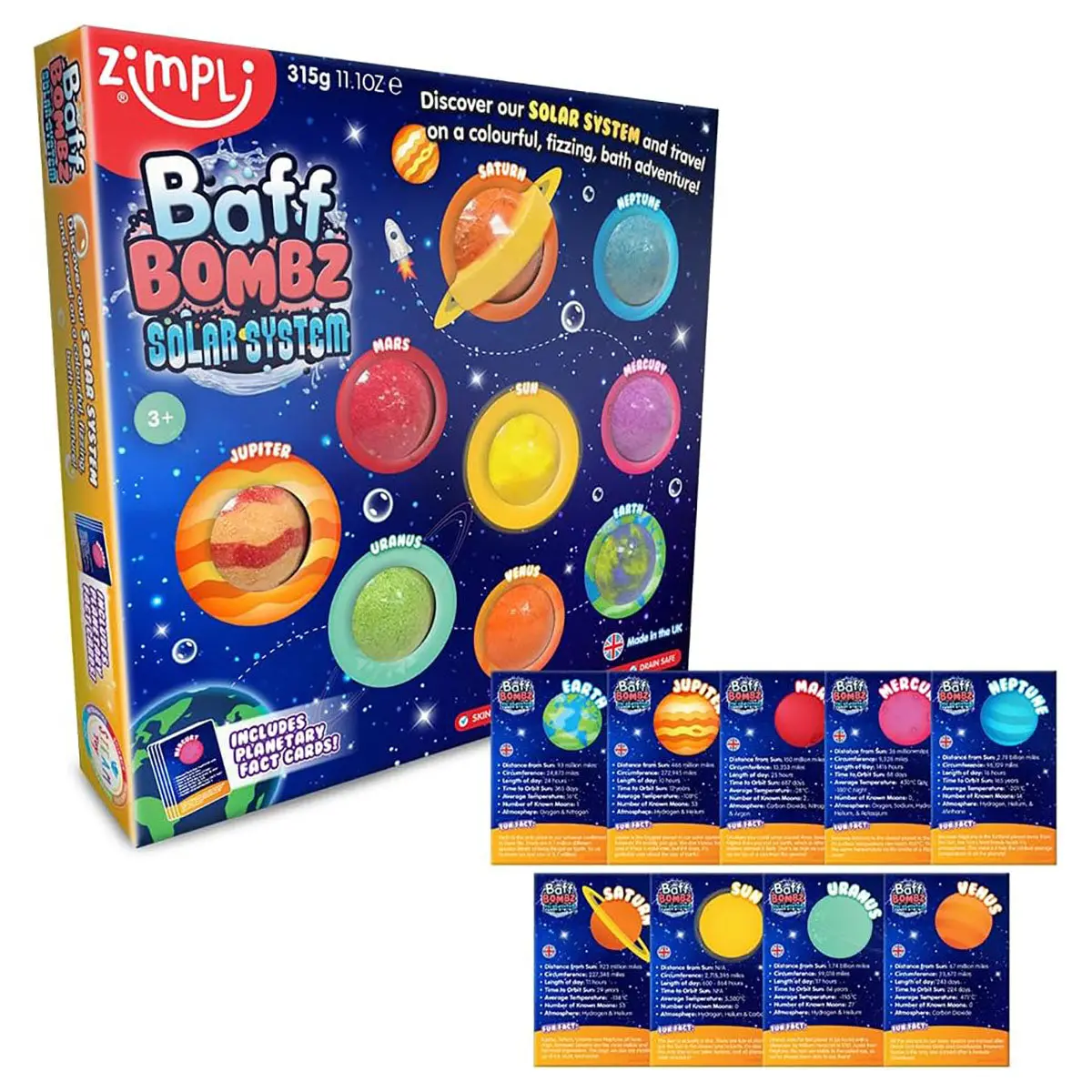 Zimpli Baff Bombz Solar System Sensory Bath Fun 1