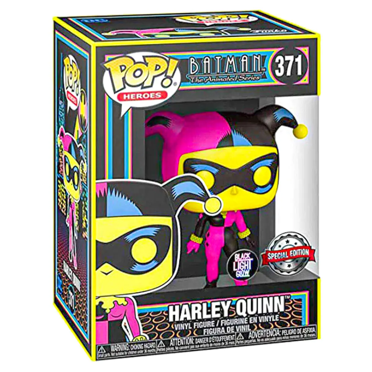 Funko Pop! Heroes: Batman The Animated Series: Harley Quinn Vinyl Figure Black Light Glow Special Edition #371 1