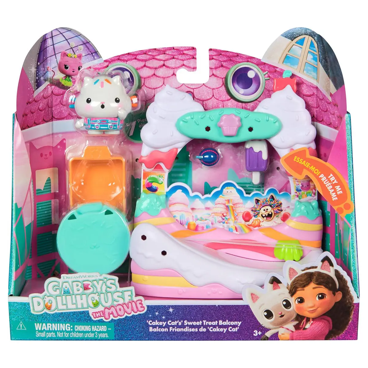 Gabby’S Dollhouse: The Movie: Cakey Cat's Sweet Treat Balcony Playset 1