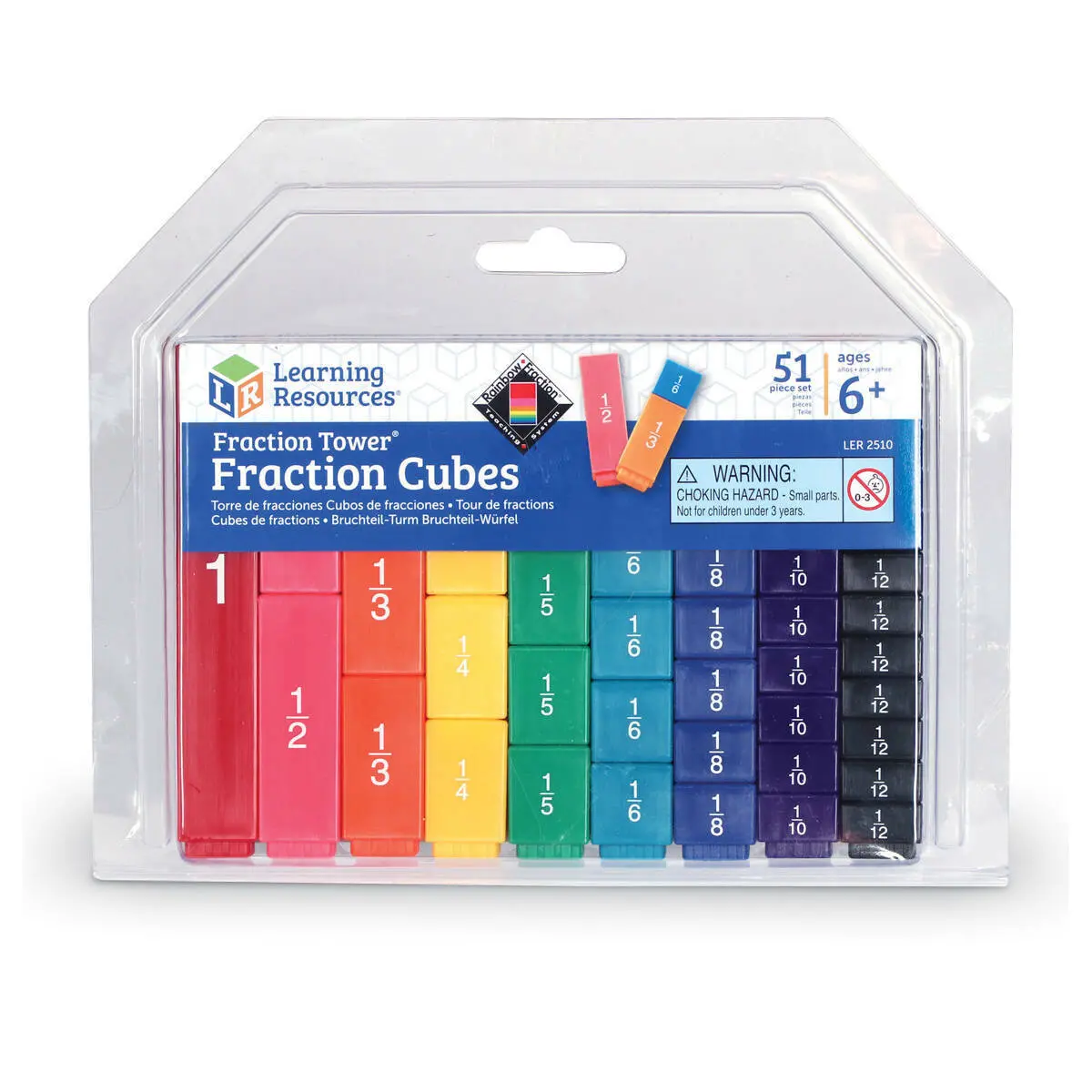 Learning Resources Fraction Tower Fraction Cubes 1