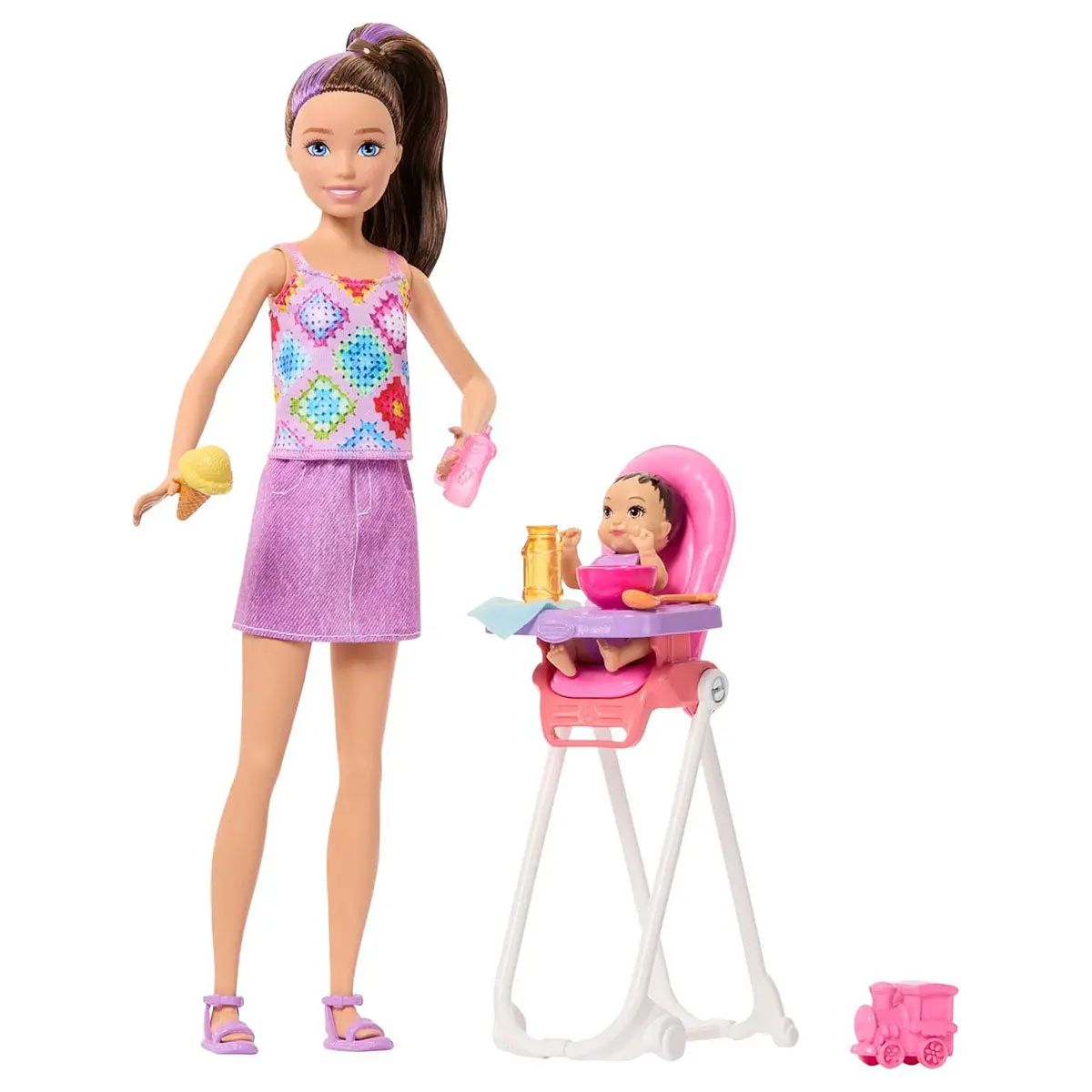 Barbie Family & Friends Skipper Babysitters Inc Doll And Highchair Set 2