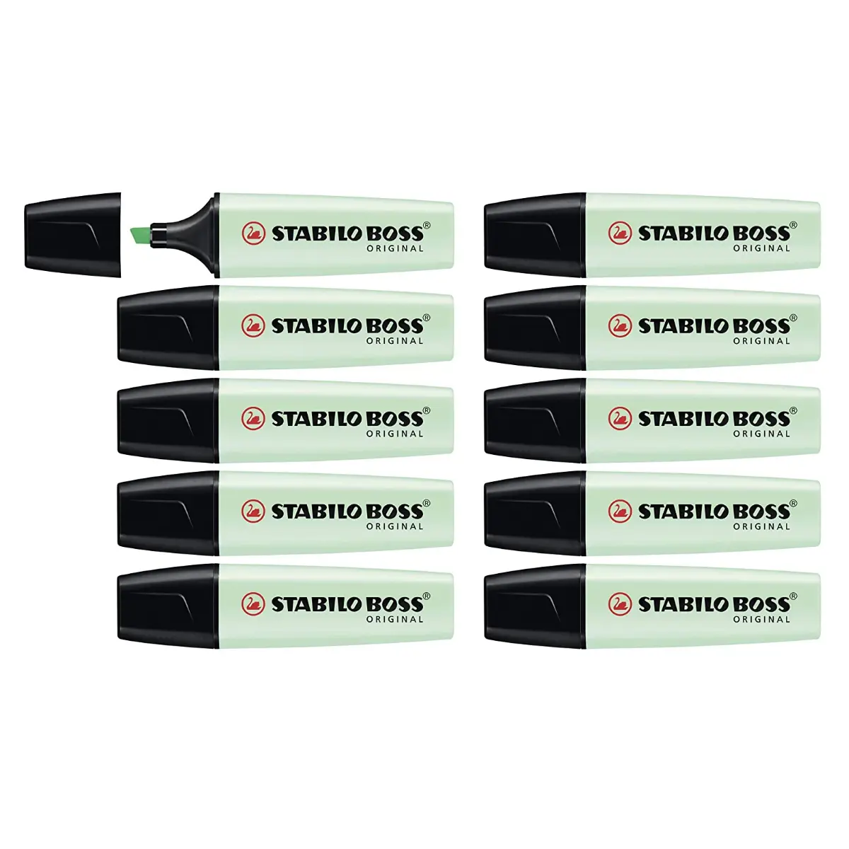 Stabilo Boss Original Pastel Hint Of Mint Highlighter Box Of 10 1